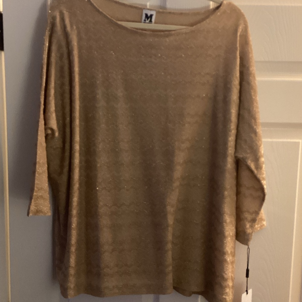 Missoni Metallic gold  Long Sleeve Top. NWT